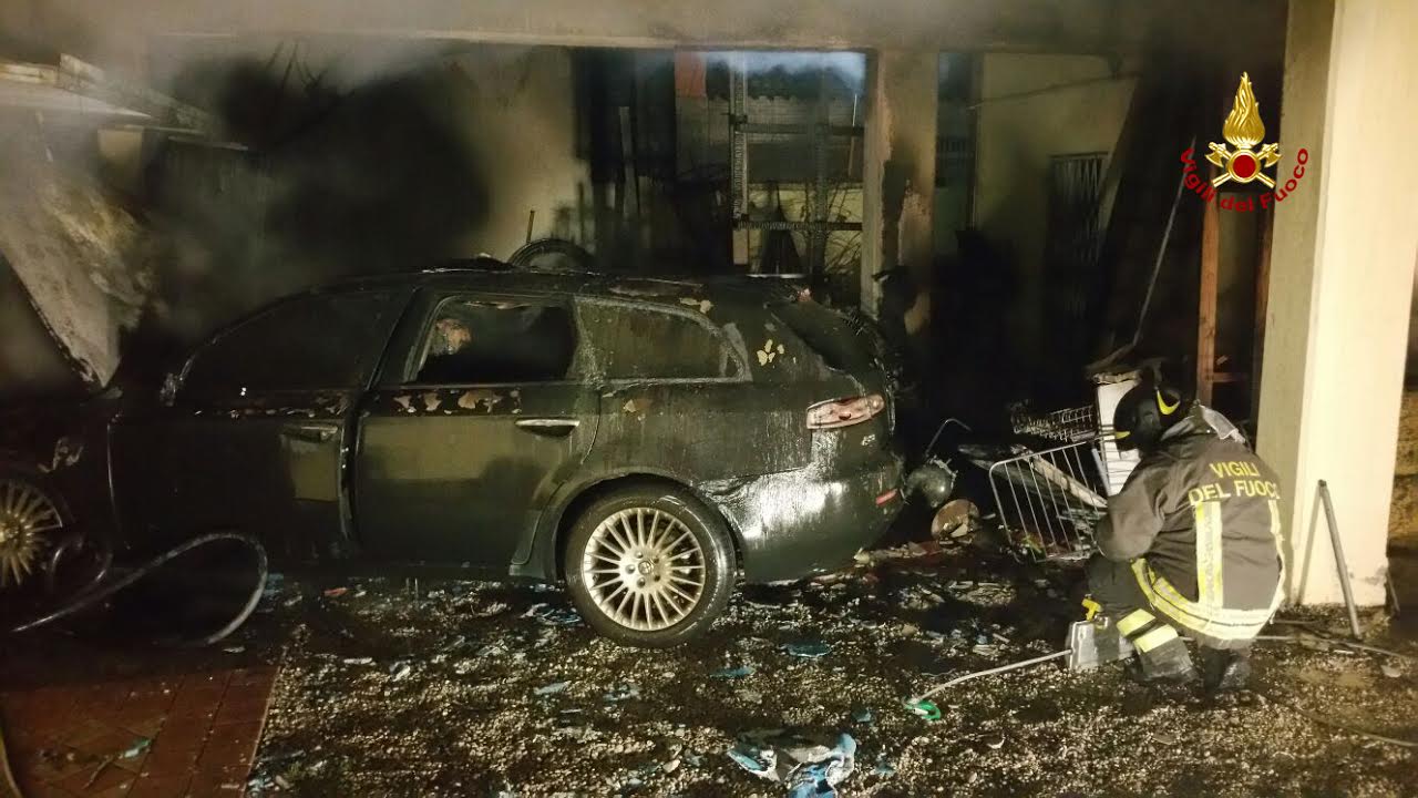 incendio in un garage