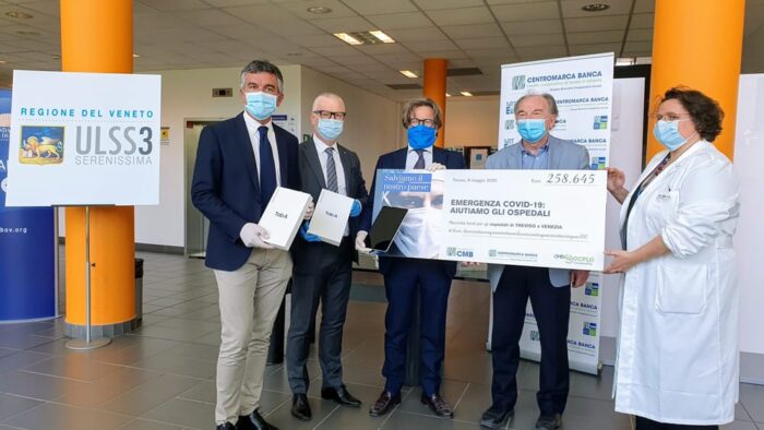 CentroMarca Banca: donati 250mila euro agli ospedali di Venezia e Treviso